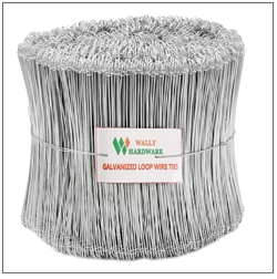1000pcs - Soft Annealed Double Loop Tie Wire Galvanized Double Loop Wire Ties