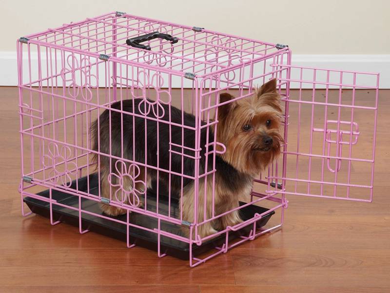 Pet Cage with Good Ventilation and Visibility, Easy Cleaning, Durable Dog Cage Pink 1