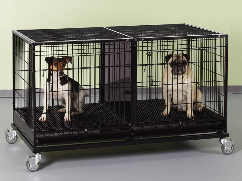 Pet Cage with Good Ventilation and Visibility, Easy Cleaning, Durable Dog Cage Wheels 1